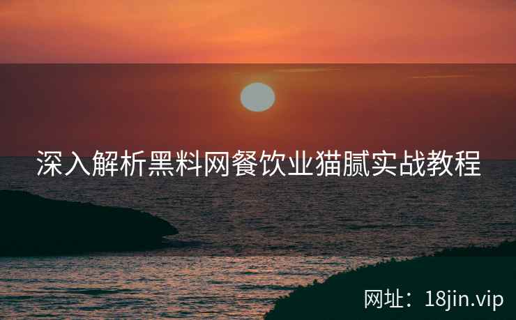 深入解析黑料网餐饮业猫腻实战教程  第2张