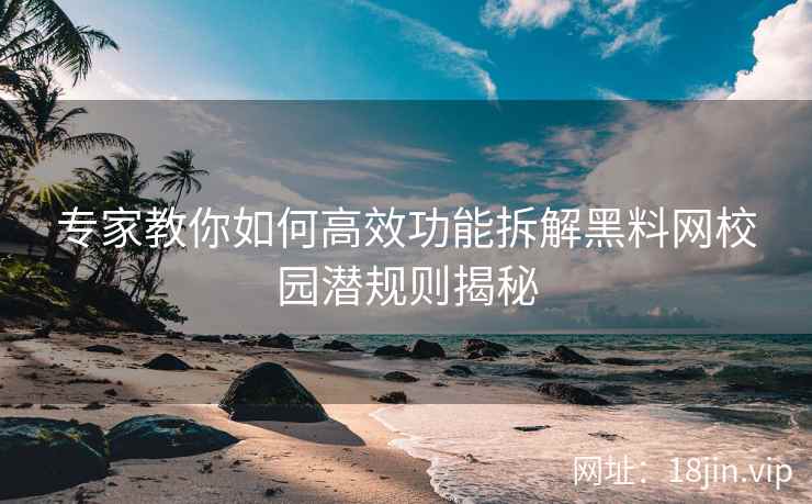 专家教你如何高效功能拆解黑料网校园潜规则揭秘