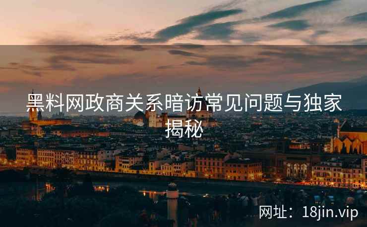 黑料网政商关系暗访常见问题与独家揭秘  第2张