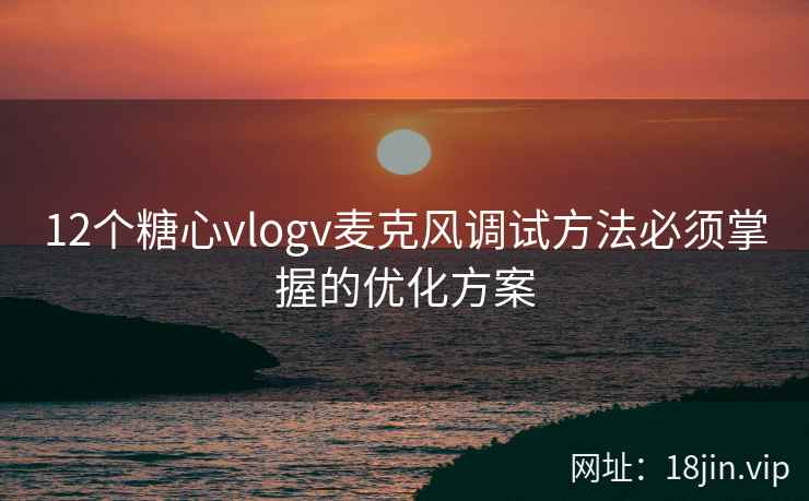 12个糖心vlogv麦克风调试方法必须掌握的优化方案  第2张