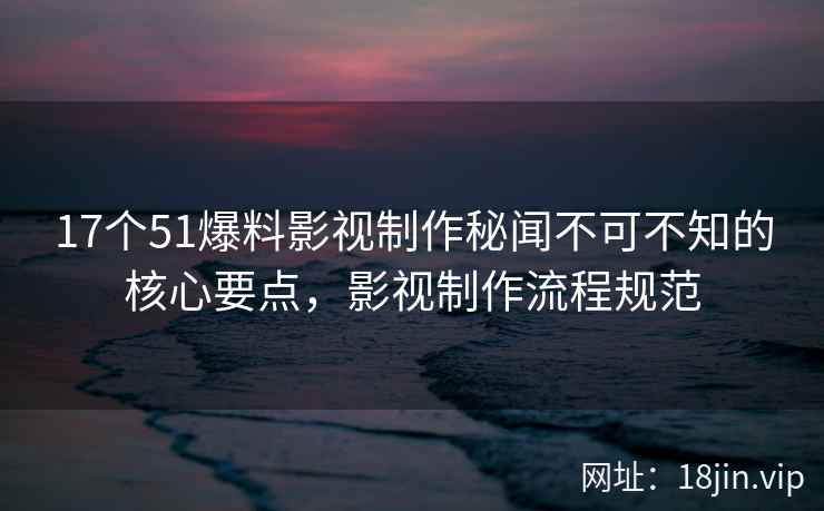 17个51爆料影视制作秘闻不可不知的核心要点，影视制作流程规范  第2张