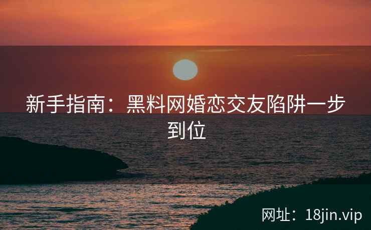 新手指南：黑料网婚恋交友陷阱一步到位  第2张