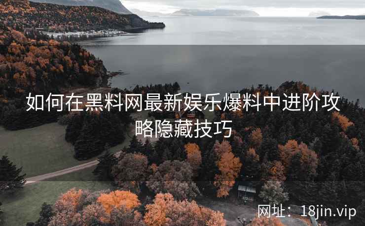 如何在黑料网最新娱乐爆料中进阶攻略隐藏技巧  第2张